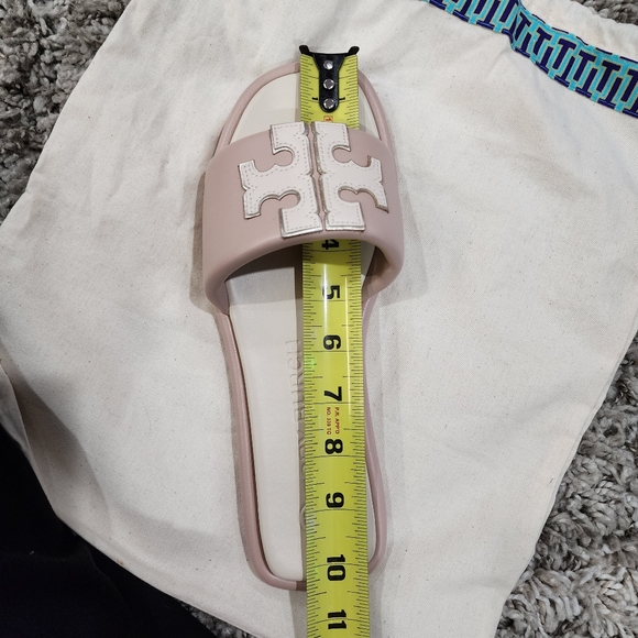Tory Burch Double T Sport Slide New Cream / Spark Gold / Shell Pink Size 8.5 - Picture 16 of 16